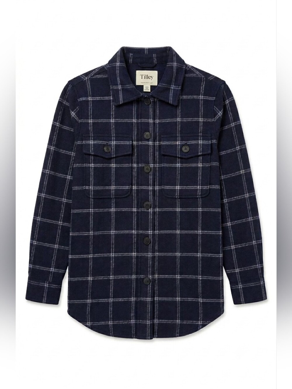 Tilley Blue Plaid Wool Blend Women's Utility Jacket Shacket, Size XS, NWT